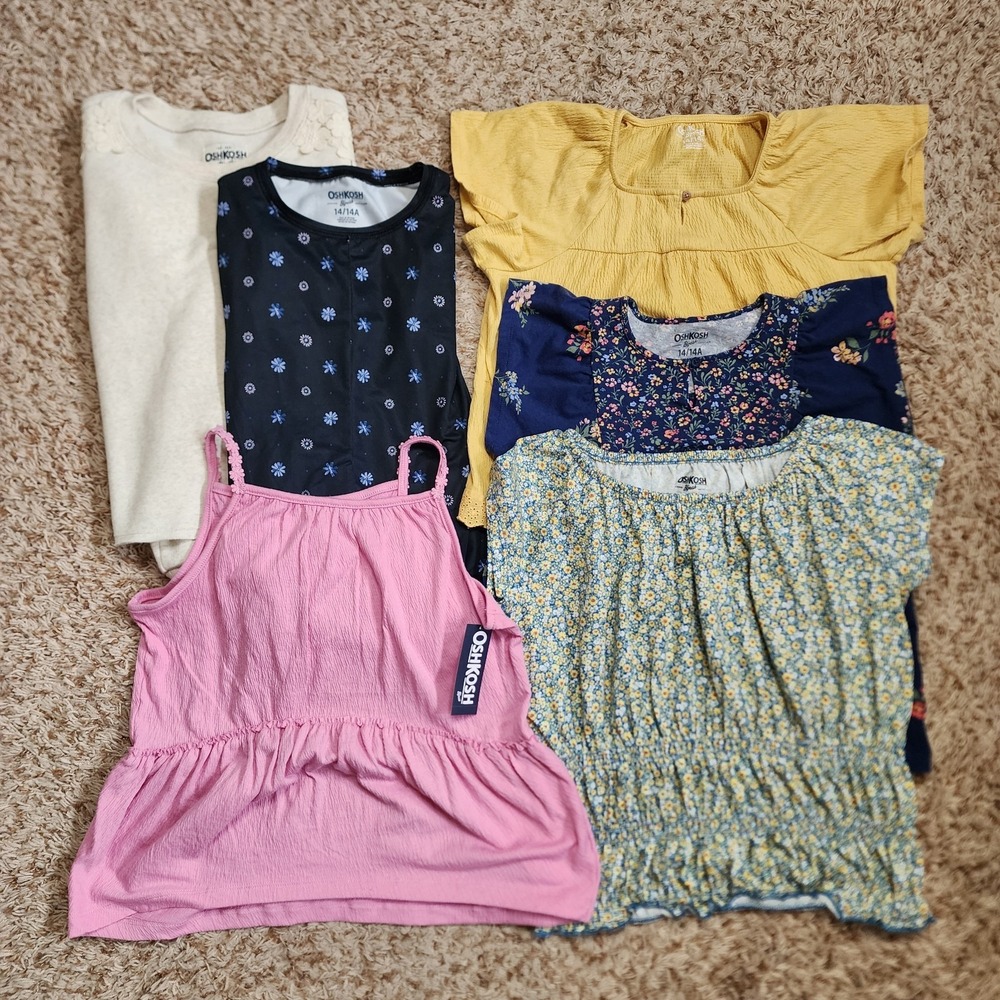 OshKosh B'Gosh Girl Sz 14 14A Lot of 7 Romper, Tops, Sweater